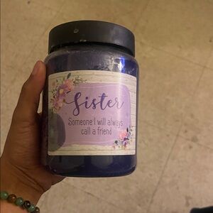 Floral Purple Sister Candle Jar
